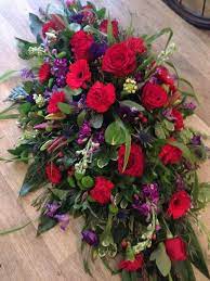 Dreamstime is the world`s largest stock photography community. Red Blues And Purple Casket Spray Buds The Flower Shop Harwich Essex