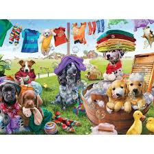 Jigsaw Puzzles Puppies Playing 300 Large Piece Jigsaw Puzzle Cross Paintings Larger Piece Jigsaw Puzzles Diamond Painting