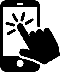 Touch screen finger hand press push icon vector. Cursor Press Button Index Finger Pointer Point Click Tapping A Phone Screen Full Size Png Download Seekpng