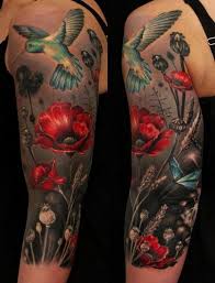 Half Sleeve Bird And Flower Tattoo Bird Half Sleeves Watercolor Tattoo With Flowers Feather Butterfly Flower Bud Sleeve Tattoos Tattoos Beautiful Tattoos