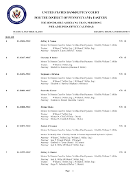 UNITED STATES BANKRUPTCY COURT FOR THE DISTRICT OF PENNSYLVANIA EASTERN