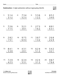 3 Digit Subtraction Worksheet No Regrouping No Borrowin 3rd Grade Math Worksheets Subtraction With Regrouping Worksheets Addition And Subtraction Worksheets
