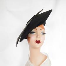 1940s Platter Hat Vintage Black Beret Tilt With Cellophane Etsy Hats Vintage Black Berets Vintage Black