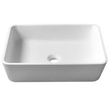 solid surface bathroom sink in matte white
