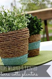 Rope Wrapped Painted Pots Terra Cotta Pot Crafts Diy Flower Pots Pots House