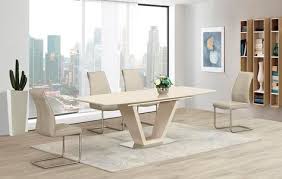 Italian Designed Lorgato Dining Table Features A Cream High Gloss Finish With A Bonded Cream Gl Dining Table Chairs 8 Seater Dining Table Dining Furniture Sets