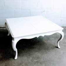 Beach style white simple square pallet coffee table with shelf under the surface. Large Square Coffee Table White Pretty Little Things