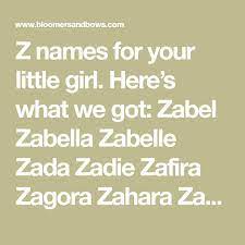 Girl Names That Start With Z Baby Girl Names Girl Names Unique Girl Names
