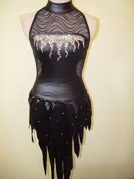 Black Custom Costume Cher Rock N Roll Figure Ice Skating Dress Figure Skating Dresses Rock Dresses Ice Skating Dresses Costumes