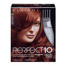 Our breakthrough color care permanent crème has conditioners built into every step, to make your hair soft and shiny. Amazon Com Clairol Nice N Easy Perfect 10 Permanent Hair Color 6r Light Auburn Pack Of 1 Chemical Hair Dyes Beauty