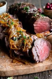 Roasted Beef Tenderloin With French Onions Horseradish Sauce The Original Dish Recipe Beef Tenderloin Horseradish Sauce Whole Beef Tenderloin
