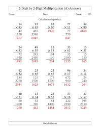 multiplying 2 digit by 2 digit numbers a