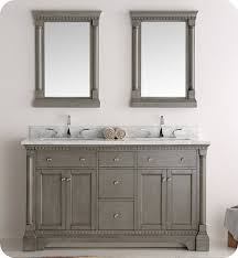 Buy products such as the better bevel frameless rectangle wall mirror at walmart and save. Fresca Fvn2260sa Kingston 60 Inch Antique Silver Double Sink Traditional Bathroom Vanity With Mirrors
