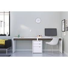 Contemporary office desks have no keyboard shelf. Nexera Chrono Contemporary Home Office Set 3 Pieces Grey White 402179 Rona