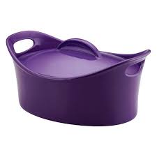 Rachael Ray Bubble And Brown 4 25 Qt Oval Casserole Rachel Ray Cookware Purple Kitchen Purple