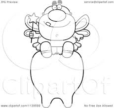 Maybe you would like to learn more about one of these? Cartoon Clipart Of A Black And White Male Tooth Fairy Sitting On A Tooth Vector Outlined Coloring Page By Cory Thoman 1139089