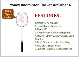 Specification Of Yonex And Li Ning Badminton Racket