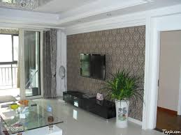 Fashionable Living Room Interior Decorating With Wallpaper Behind Tv Wall Mounted And Gl Wallpaper Decor Bedroom Interior Decorating Living Room Living Room Tv