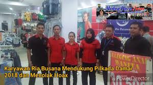 Bahan crepe didesain dengan cutting longgar agar nyaman dipakai untuk si kecil. Karyawan Ria Busana Mendukung Pilkada Damai 2018 Dan Menolak Hoax Youtube