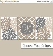 Tan Gray Wall Art Monogram Family Name Tan Bedroom Pictures Tan Bathroom Artwork Canvas Or Prints Set Of 3 Tan Bedroom Bathroom Artwork Tan Bedroom Walls
