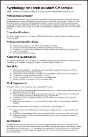 How to write your cv. Psychology Research Assistant Cv Example Myperfectcv