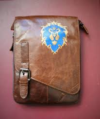 World Of Warcraft Alliance Inspired Genuine Leather Bag Hand Etsy Genuine Leather Bags Man Bag Genuine Leather