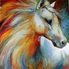 Colorful Handmade Oil Painting Horse
