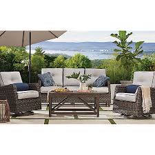 Best patio furniture outdoor deals. Member S Mark Agio Heritage 5 Piece Fire Pit Chat Set With Sunbrella Fabric Shale Sam S Club Outdoor Seating Set Deep Seating Outdoor Furniture Sets