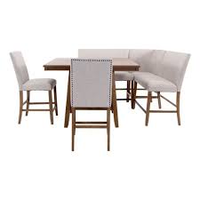 Hailey Natural Counter Height Table 2 Chairs Corner Bench Corner Dining Table Dining Table With Bench Counter Height Table
