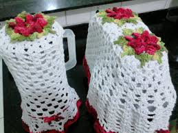 Capa De Liquidificador De Crochê Fácil Sua Cozinha Mais Florida Kit Com Capa De Liquidificador E Batedeira Feita Em Croche Decoracoes De Natal Croche Jogo De Cozinha Croche Capa De Croche