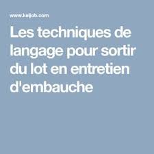 Les Techniques De Langage Pour Sortir Du Lot En Entretien D Embauche Entretien Embauche Embauche Reussir Son Entretien