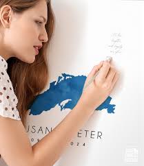 Wedding GUEST BOOK Alternative for Lake Superior Wedding, Deep Blue  Watercolor Art, Custom Lake Shape, Bespoke Wedding Guest Books {mfl}