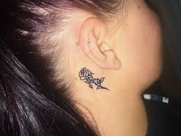 Hidden Rose Tattoo Behind Ear Rose Tattoo Behind Ear Small Rose Tattoo Rose Tattoos
