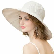 Sun Hats For Women Roll Up Wide Brim Summer Beach Hat Foldable Floppy Cotton Hat Somaler