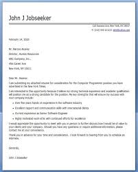 Computer Programmer Cover Letter Sample Sample Resume Cover Letter Cover Letter For Resume Job Cover Letter