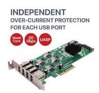 SIIG 4 Port USB 3.0 (USB 3.2 Gen 1) PCIe Card with 4 Dedicated 5Gbps  Channels - Quad Core 20Gbps - UASP - SATA Power - Low Profile PCIe Adapter  Card