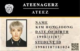 Clean and corporate id card template design. Ateez Hongjoong Fan Made School Id Card School Id Make School School