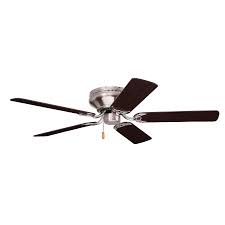 Cascadia Lighting 42 In Brushed Steel Flush Mount Ceiling Fan 5 Blade Fans Decoration Et Pieds