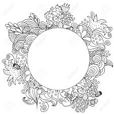 Hand Drawn Floral Vector Doodle Card Design Round Border Sketch Royalty Free Cliparts Vectors And Stock Illustration Image 41436151