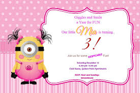 Birthday Party Invitation Card Design Online Little Minion Girl Birthday Party Invite Card Personalised Birthday Invitation Cards Online Birthday Invitation Cards Oshiprint In Online Birthday Invitations Birthday Invitation Card Online Minion Party Invitations