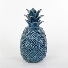 Zigzag Home Seramik Biblo Mavi Ananas 16x30 Cm Dekomekan