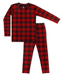 Baby Breez Buffalo Check Plaid Two-Piece Pajama Set | Buttery Soft Bamboo 9/10Y