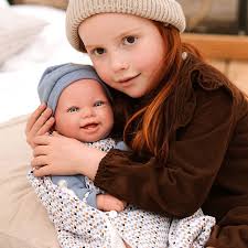 Arias élethű baba, Reborn baba, Daniel, 45 cm, kék