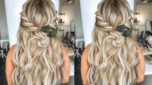 Wedding hair down with headband. Bridalhair Easy Half Up Half Down Braided Bohemianhair Wedding Hairstyle 2021 Hairbykaytlyn Youtube