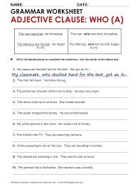 English Grammar Adjective Clause Who A Www Allthingsgrammar Com Adjective Clauses Html Gramatica Del Ingles Educacion Ingles Clase De Ingles