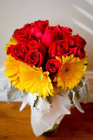 Check spelling or type a new query. Red Rose And Yellow Daisy Bouquet