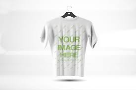A 3d T Shirt Back View Online Mockup Generator Template Blank Tee On A Plastic Hanger A Simple Blank T Shirt Mock Clothing Mockup Blank T Shirts Shirt Mockup