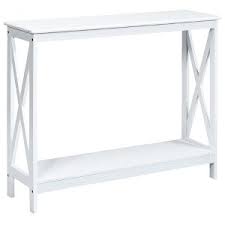 We've got a range of classically curved designs and angular modern additions, meaning you'll be able to stamp plenty of personal style into your interior. Costway 2 Tier Console Table X Design Bookshelf Sofa Side Accent Table W Shelf White Black