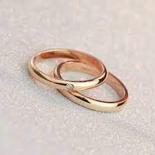 Korean Version Of The Simple Glossy Single Cubic Zirconia Couple Rings White Gold Diamond Engagement Ring Engagement Ring White Gold Minimalist Diamond Rings