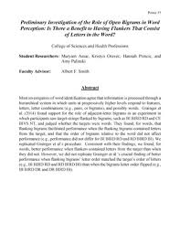 Find words containing only, really only. Preliminary Investigation Of The Role Of Open Bigrams In Word Percepti By Maryam Assar Kristyn Oravec Et Al